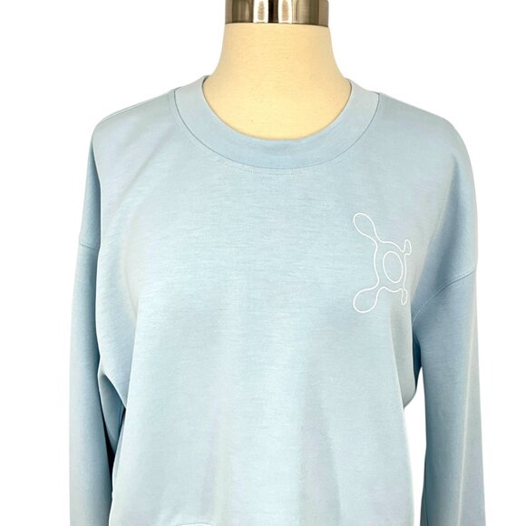 Lululemon x OTF Softstreme Perfectly Oversized Cropped Crew Powder Blue Size 4 - Picture 2 of 8